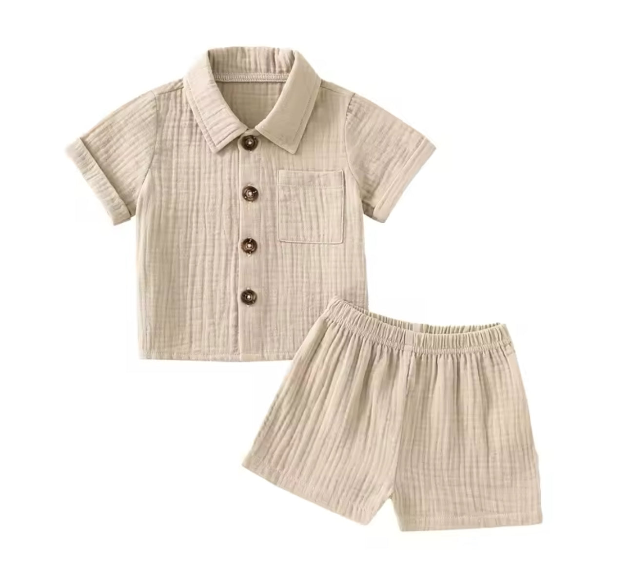 Linen Boy Short Set