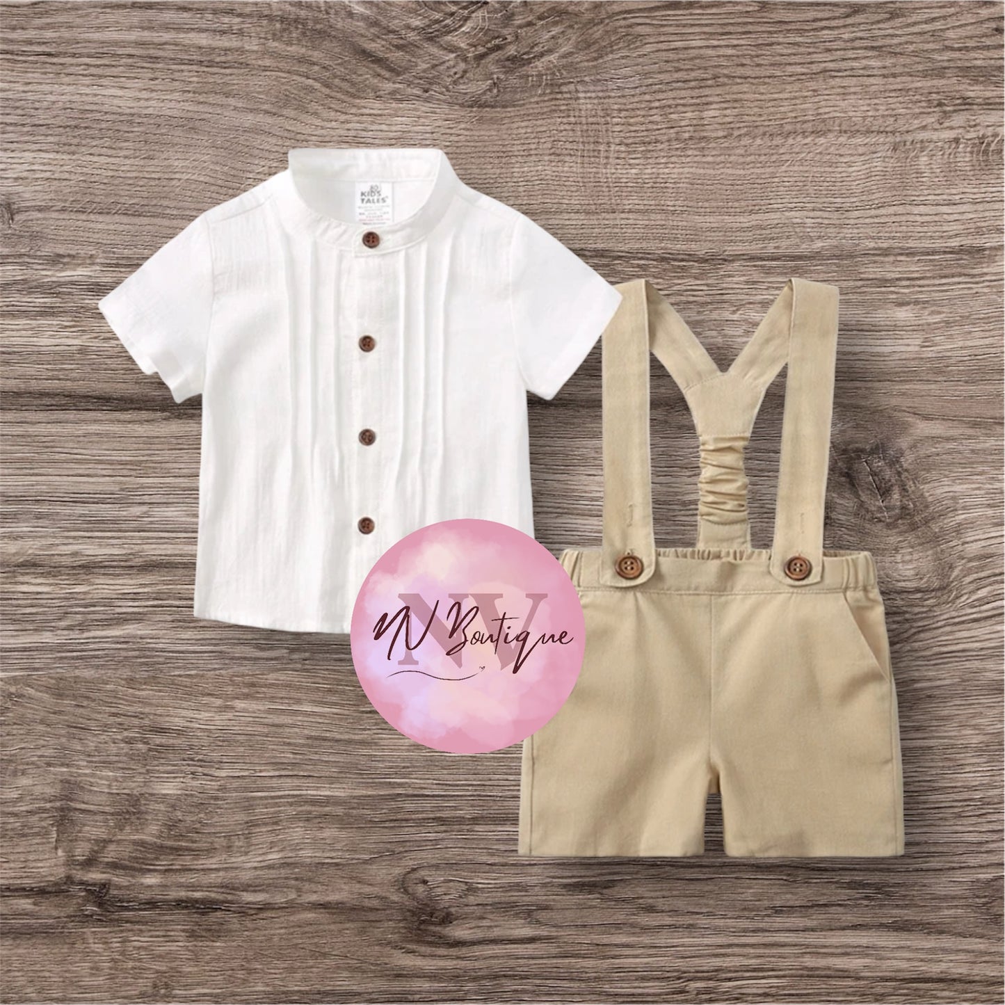 Formal boy short overall set
