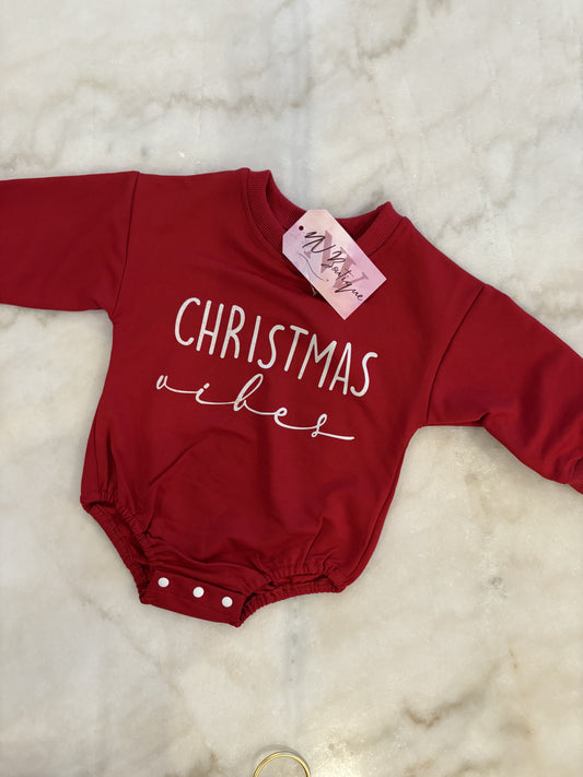 Christmas Vibes Long Sleeve Onesie