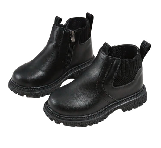 Black zipper boots