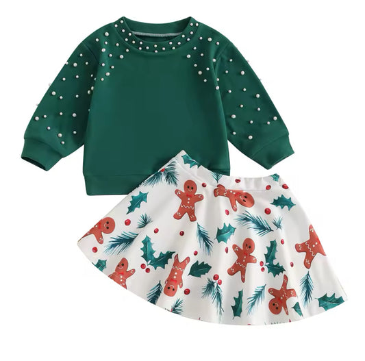 Pearl gingerbread skirt set