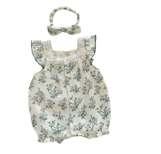 Floral tank romper