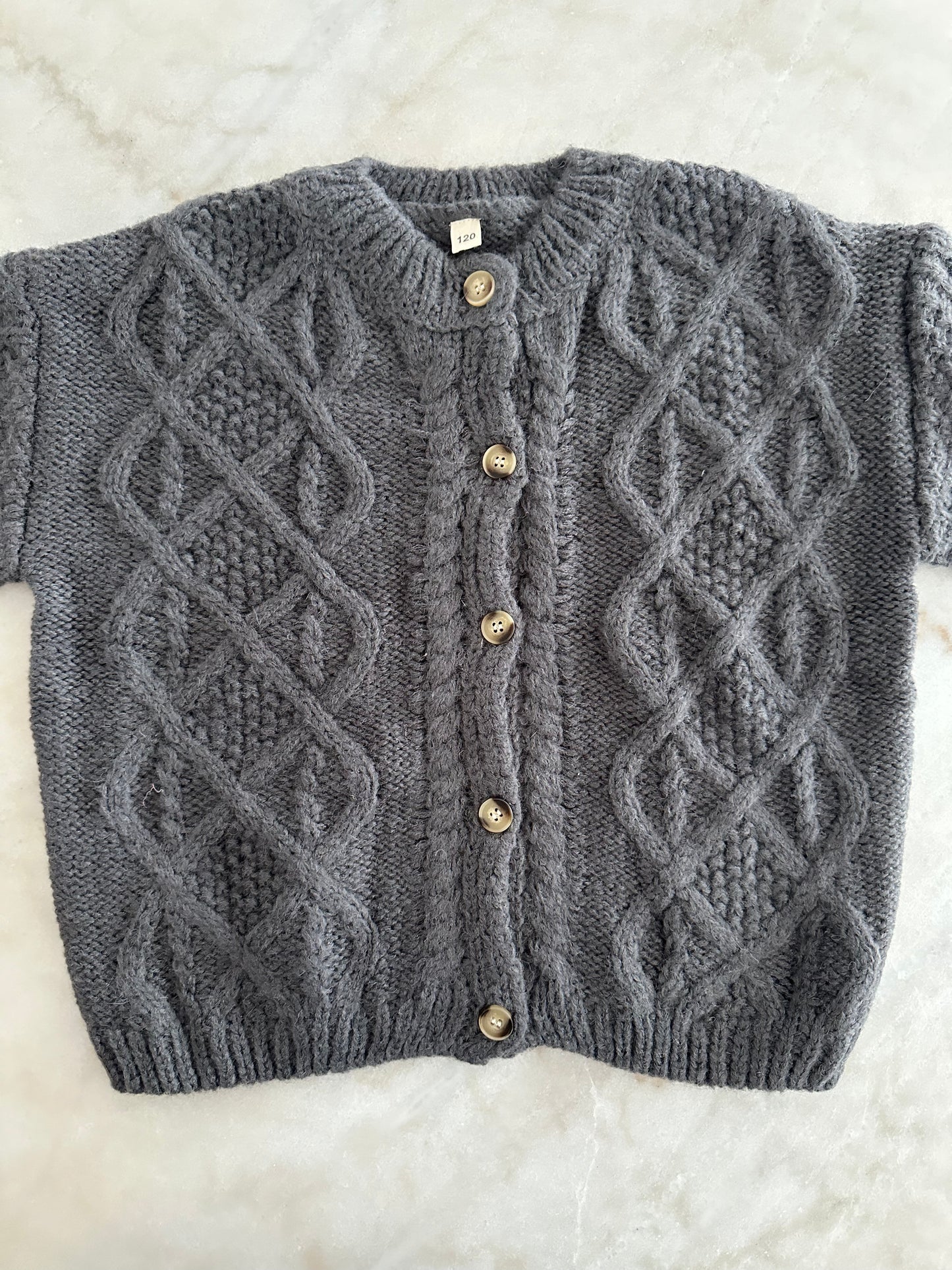 Gray button cardigan