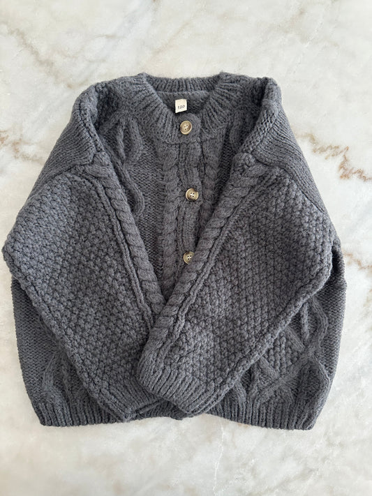 Gray button cardigan