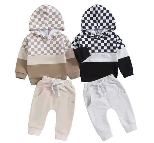 Checkered pant set