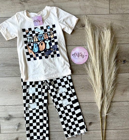 Checkered Short Sleeve Set