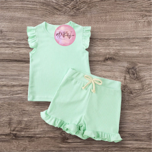 Ruffle short set